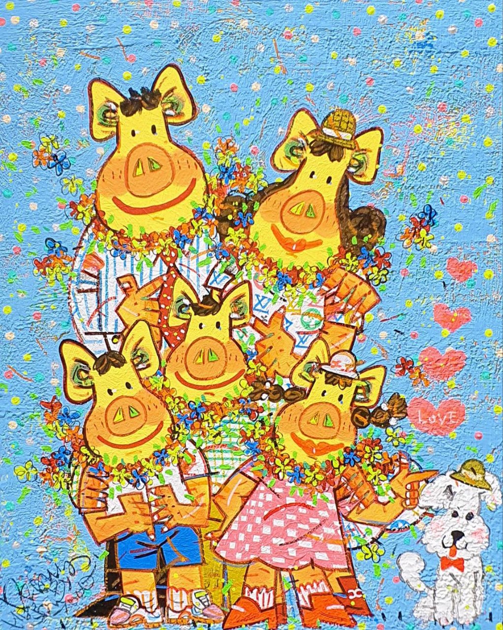 Happy family 30f (91 x 73cm) acrylic on canvas