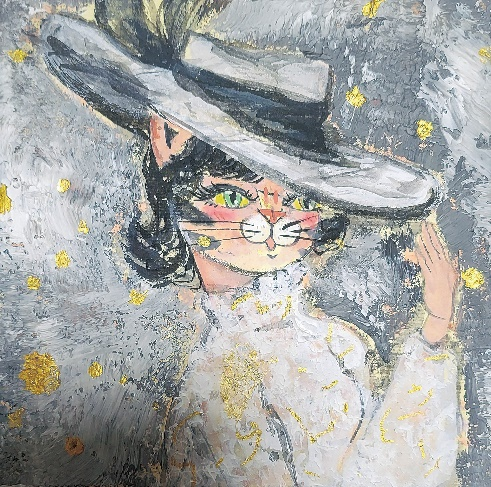 My Fair Lady (No.4) 15x15cm 水墨色彩&amp;和紙